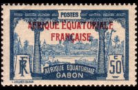 Gabon 1924 - set Colonial subjects - overprinted: 50 c