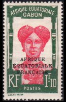Gabon 1924 - set Colonial subjects - overprinted: 1,10 fr