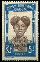 Gabon 1924 - serie Motivi coloniali - soprastampati: 5 fr