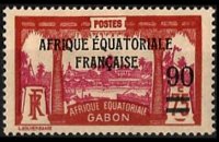 Gabon 1924 - serie Motivi coloniali - soprastampati: 90 c su 75 c