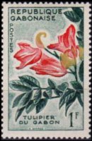 Gabon 1961 - serie Fiori: 1 fr