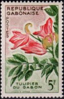 Gabon 1961 - serie Fiori: 5 fr