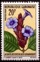 Gabon 1969 - serie Fiori: 20 fr