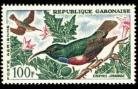 Gabon 1961 - serie Uccelli: 100 fr