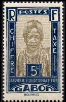 Gabon 1930 - serie Soggetti vari: 5 c