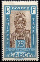 Gabon 1930 - serie Soggetti vari: 25 c