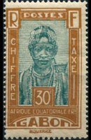 Gabon 1930 - serie Soggetti vari: 30 c