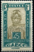 Gabon 1930 - serie Soggetti vari: 45 c