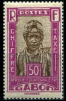 Gabon 1930 - serie Soggetti vari: 50 c