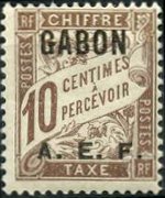 Gabon 1928 - serie Cifra: 10 c