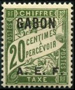 Gabon 1928 - serie Cifra: 20 c