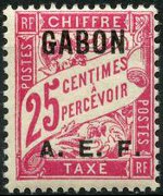 Gabon 1928 - serie Cifra: 25 c