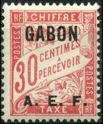 Gabon 1928 - serie Cifra: 30 c