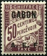 Gabon 1928 - serie Cifra: 50 c