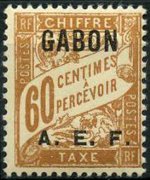 Gabon 1928 - serie Cifra: 60 c