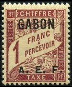 Gabon 1928 - serie Cifra: 1 fr