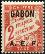 Gabon 1928 - serie Cifra: 2 fr