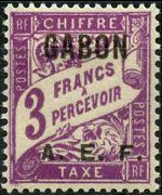 Gabon 1928 - serie Cifra: 3 fr