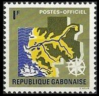 Gabon 1968 - serie Simboli nazionali: 1 fr