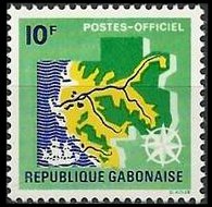 Gabon 1968 - serie Simboli nazionali: 10 fr