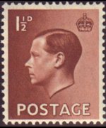 Regno Unito 1936 - serie Effigie di Edoardo VIII: 1,5 d