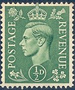 Regno Unito 1937 - serie Effigie di Giorgio VI: 0,5 d