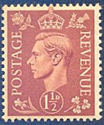 Regno Unito 1937 - serie Effigie di Giorgio VI: 1,5 d