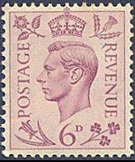 Regno Unito 1937 - serie Effigie di Giorgio VI: 6 d