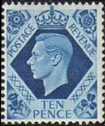 Regno Unito 1937 - serie Effigie di Giorgio VI: 10 p