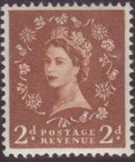 Regno Unito 1952 - serie Effigie di Elisabetta II: 2 d