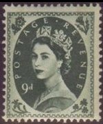 Regno Unito 1952 - serie Effigie di Elisabetta II: 9 d