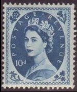 Regno Unito 1952 - serie Effigie di Elisabetta II: 10 d