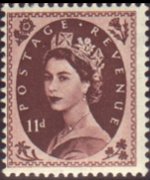 Regno Unito 1952 - serie Effigie di Elisabetta II: 11 d