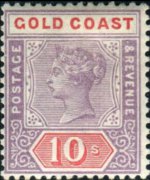 Costa d'Oro 1889 - serie Regina Vittoria: 10 sh