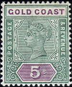 Costa d'Oro 1889 - serie Regina Vittoria: 5 sh