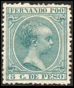 Fernando Pò 1894 - serie Re Alfonso XIII: 5 c