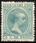Fernando Pò 1894 - serie Re Alfonso XIII: 5 c