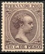 Fernando Pò 1894 - serie Re Alfonso XIII: 10 c
