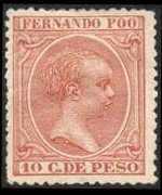 Fernando Pò 1894 - serie Re Alfonso XIII: 10 c