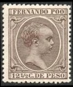 Fernando Pò 1894 - serie Re Alfonso XIII: 12½ c