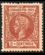 Fernando Pò 1901 - serie Re Alfonso XIII: 2 c