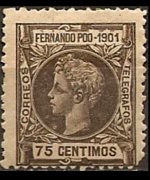 Fernando Pò 1901 - serie Re Alfonso XIII: 75 c