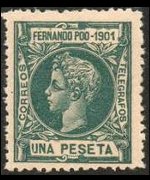 Fernando Pò 1901 - serie Re Alfonso XIII: 1 pta