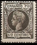 Fernando Pò 1903 - set King Alfonso XIII: ½ c