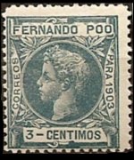 Fernando Pò 1903 - serie Re Alfonso XIII: 3 c