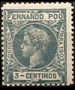 Fernando Pò 1903 - serie Re Alfonso XIII: 3 c