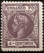 Fernando Pò 1903 - serie Re Alfonso XIII: 4 c