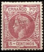 Fernando Pò 1903 - set King Alfonso XIII: 5 c