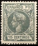 Fernando Pò 1903 - serie Re Alfonso XIII: 15 c