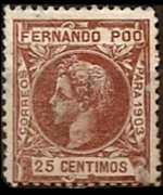 Fernando Pò 1903 - set King Alfonso XIII: 25 c